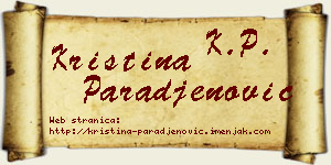 Kristina Parađenović vizit kartica